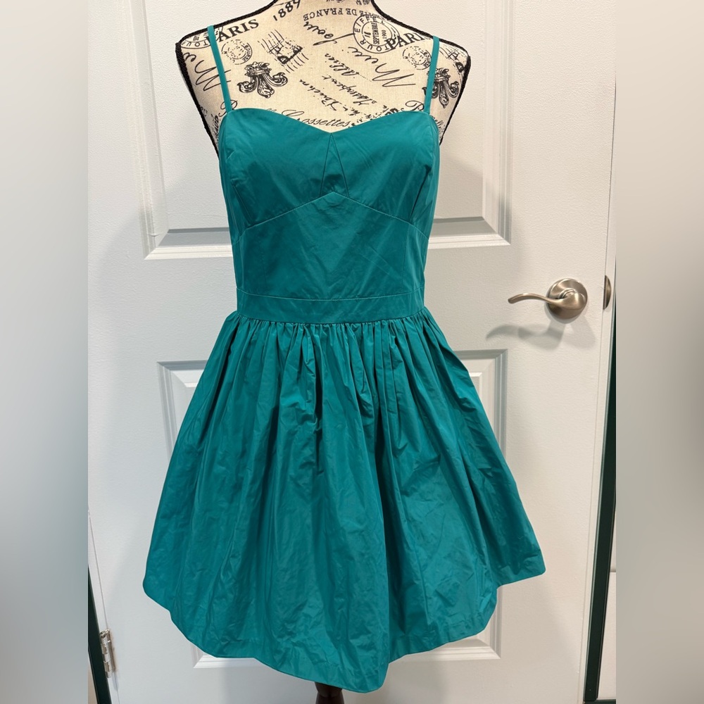 BCBGeneration Teal Strapless Mini Dress